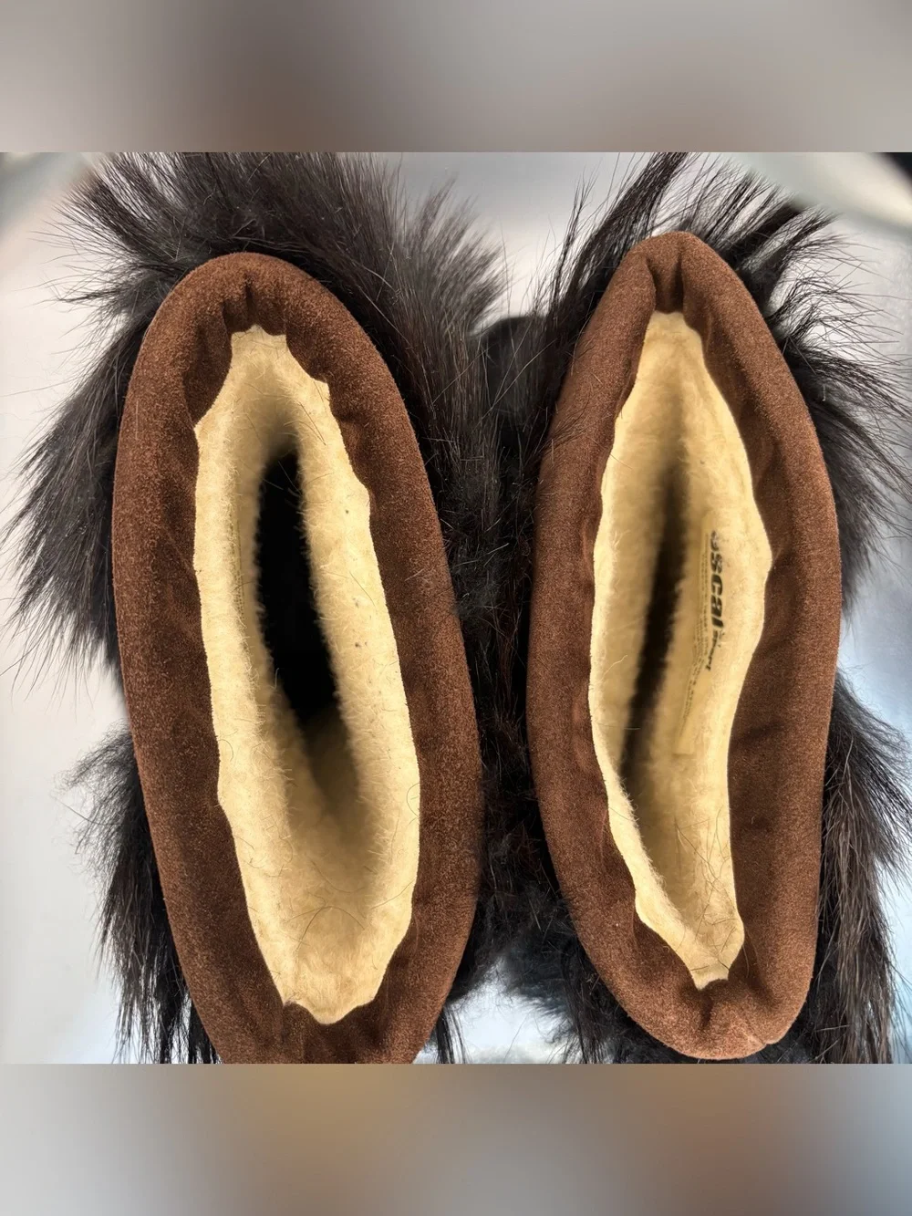 Oscar Brown Faux Fur Shearling Lined Tall Winter Boots EU 40